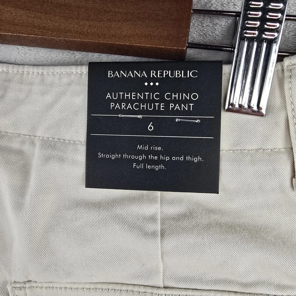Banana Republic Authentic Chino Straight Parachute Full Pants‎ Mid Rise Womens 6